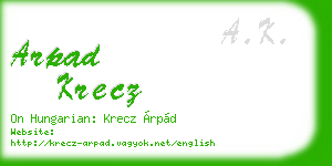 arpad krecz business card